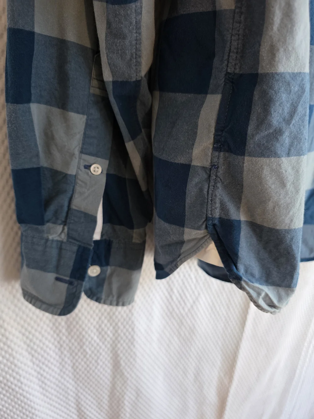 J. Crew Men's Blue Large Check Button-Down Shirt Size XL